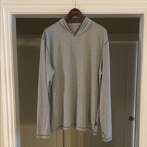 Orvis Light Gray Long Sleeve Hooded Tee